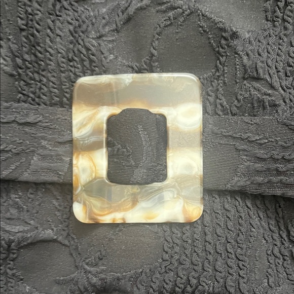 New Aqua Blu  Black Textured One-Piece Swimsuit with Decorative Buckle size 12 - Picture 8 of 12